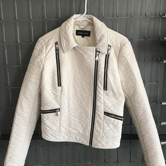 Black Rivet Jackets & Blazers - Real White leather jacket Black Rivet